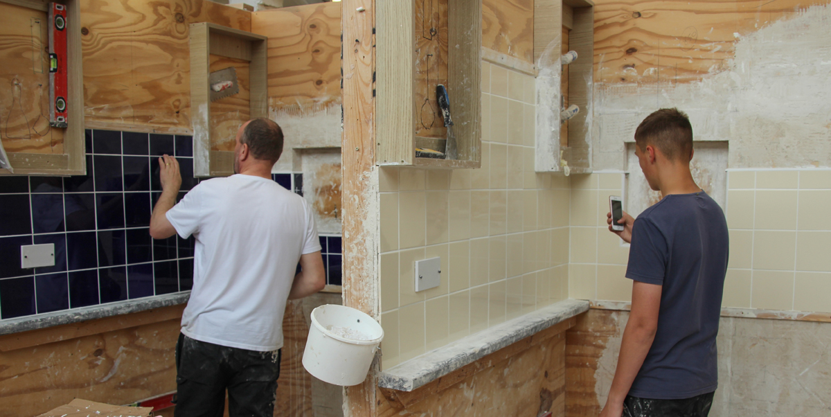 Tiling a kitchen