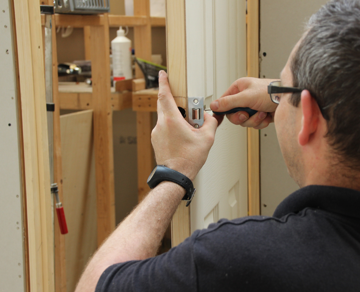 Fitting door handles, locks and latches