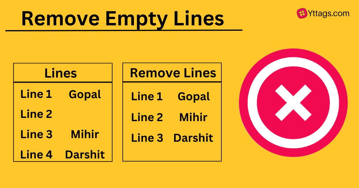Remove Empty Lines Online Tool Yttags