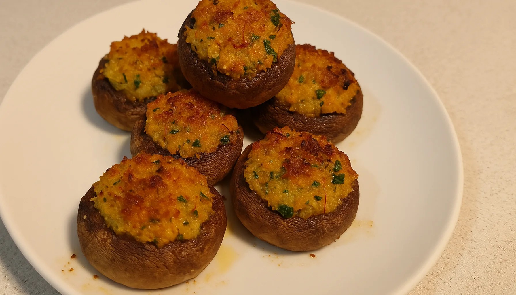 Al momento stai visualizzando Funghi Ripieni allo Zafferano