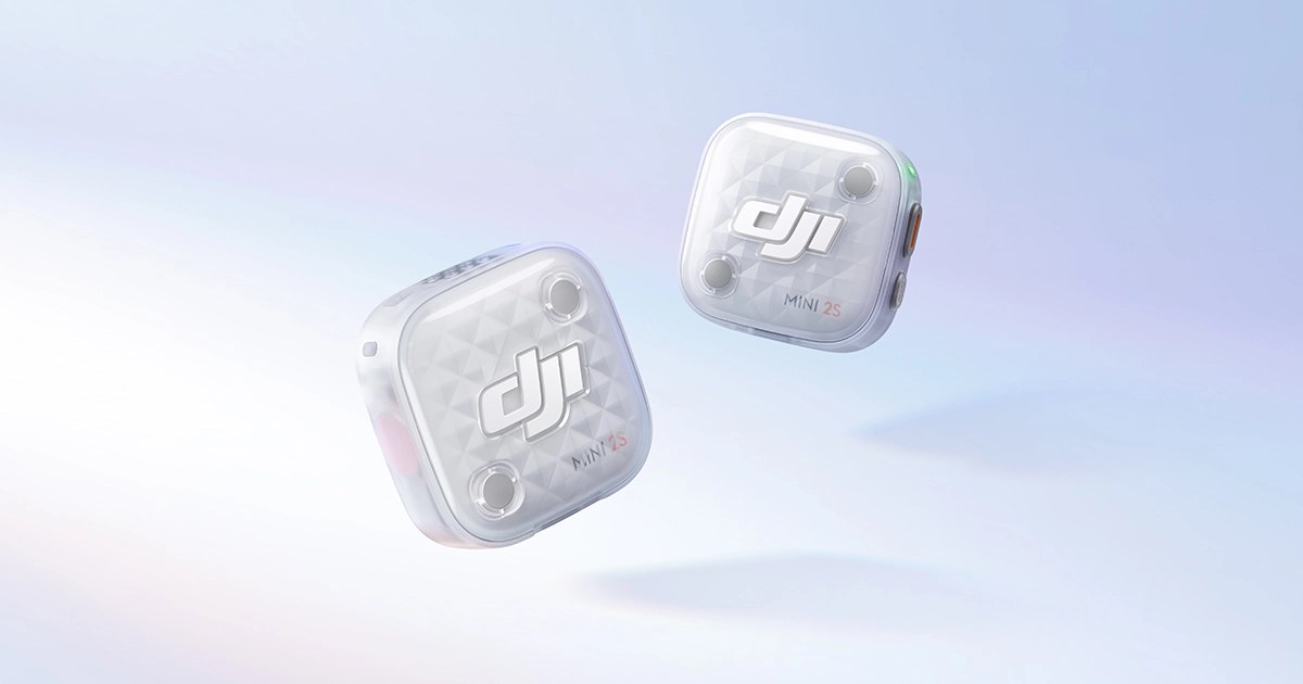 DJI Mic Mini 2S ไมโครโฟนไร้สายขนาดเล็กพร้อมฝาหน้าแบบโปร่งใส