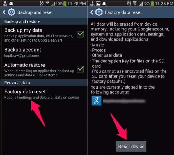 Factory reset protection