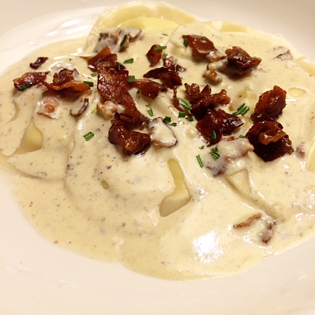 Maple Bacon Ravioli with Maple Vodka Cream Sauce | Zest of the World