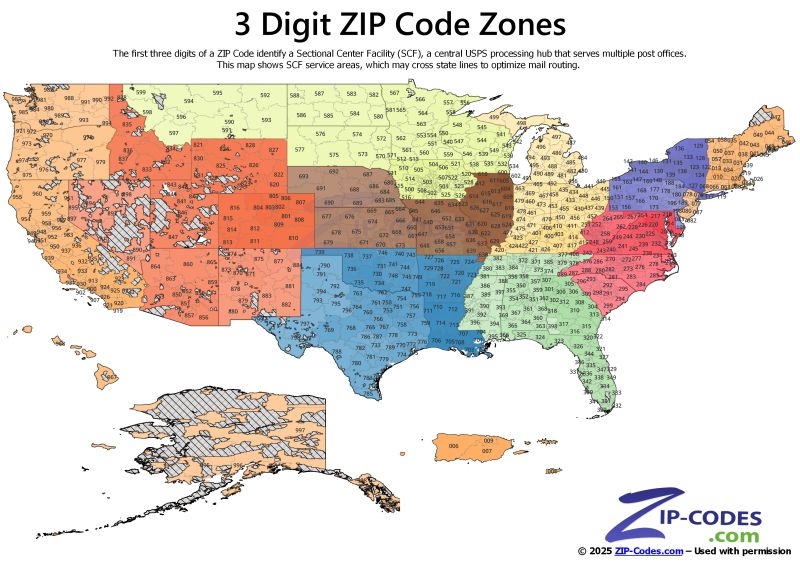 Usa Zip Code Maps 3 Digit Zip Code Maps Mapofzipcodes - Creative Dark Picture - Retina