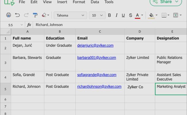 Push Form Entries To Zoho Sheet | Integrate Zoho Forms With Zoho Sheet ...