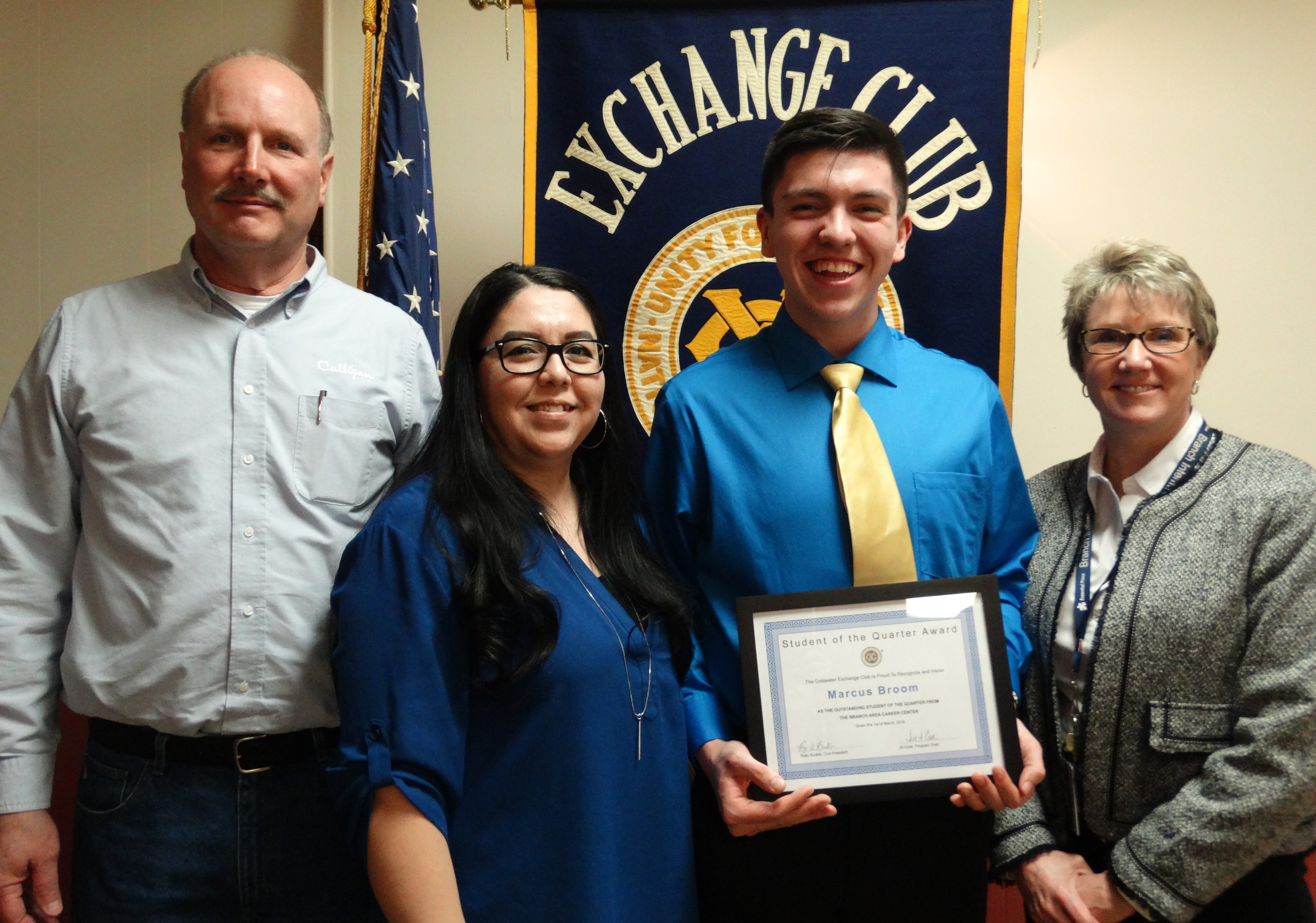 Marcus Broom Outstanding Student 2nd MP 17-18