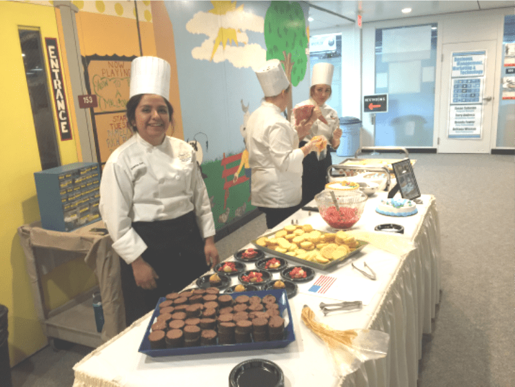 Students preparing food