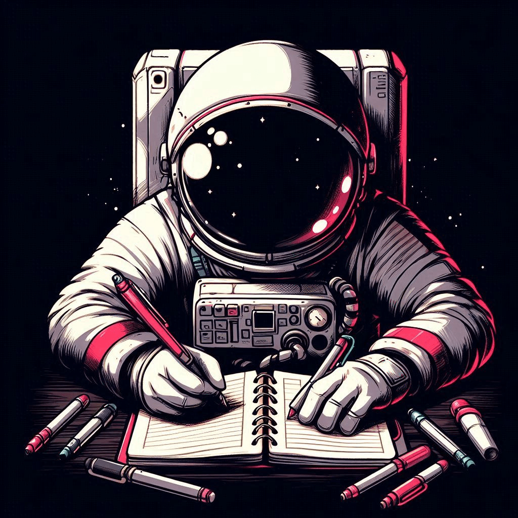 Astronaut planning his weekly agenda