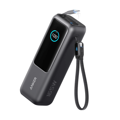Anker Laptop Power Bank (25K, 165W, Built-In and Retractable Cables) - A1695