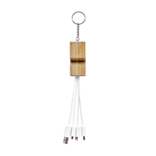 CARGADOR CABLE EASY CEL 059 B BLANCO (CEL059B – BAMBU / METAL ARGOLLA – ARTICULO PROMOCIONAL)