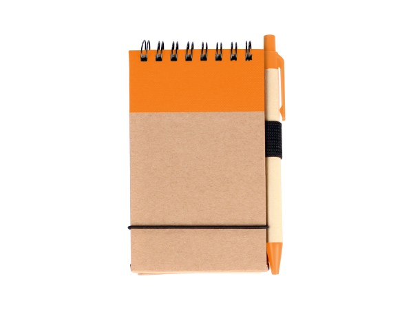 LIBRETA ECOLÓGICA MARSELLA NARANJA LB-003O ( LB-003 / LB003 / CON BOLÍGRAFO,ESPIRAL )