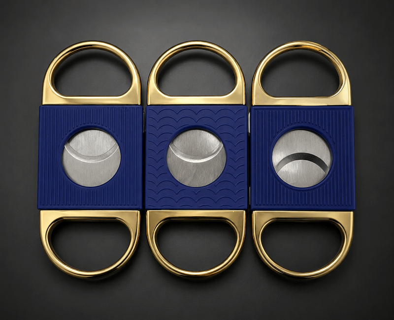 double blade cigar cutter, designed for cigar enthusiasts, luxury cigar brands, and promotional gift programs. Featuring a modern and elegant design, this Guillotine Cigar Cutter combines sharp cutting performance with customizable surface finishes, making it an excellent choice for Custom Logo Cigar Cutters, branded cigar gifts, and OEM cigar accessories.