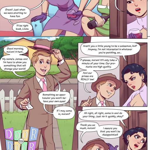 Door to door sissy porn comic