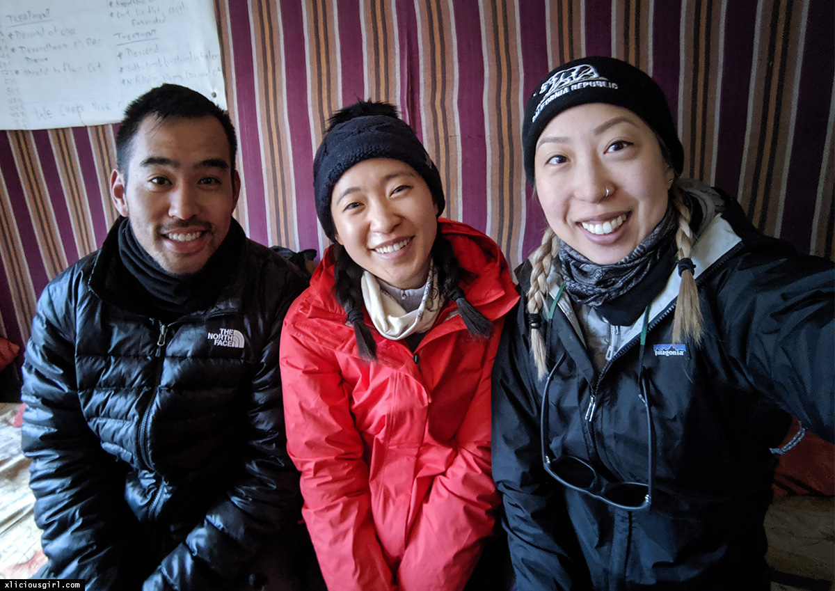 with friends at lobuche