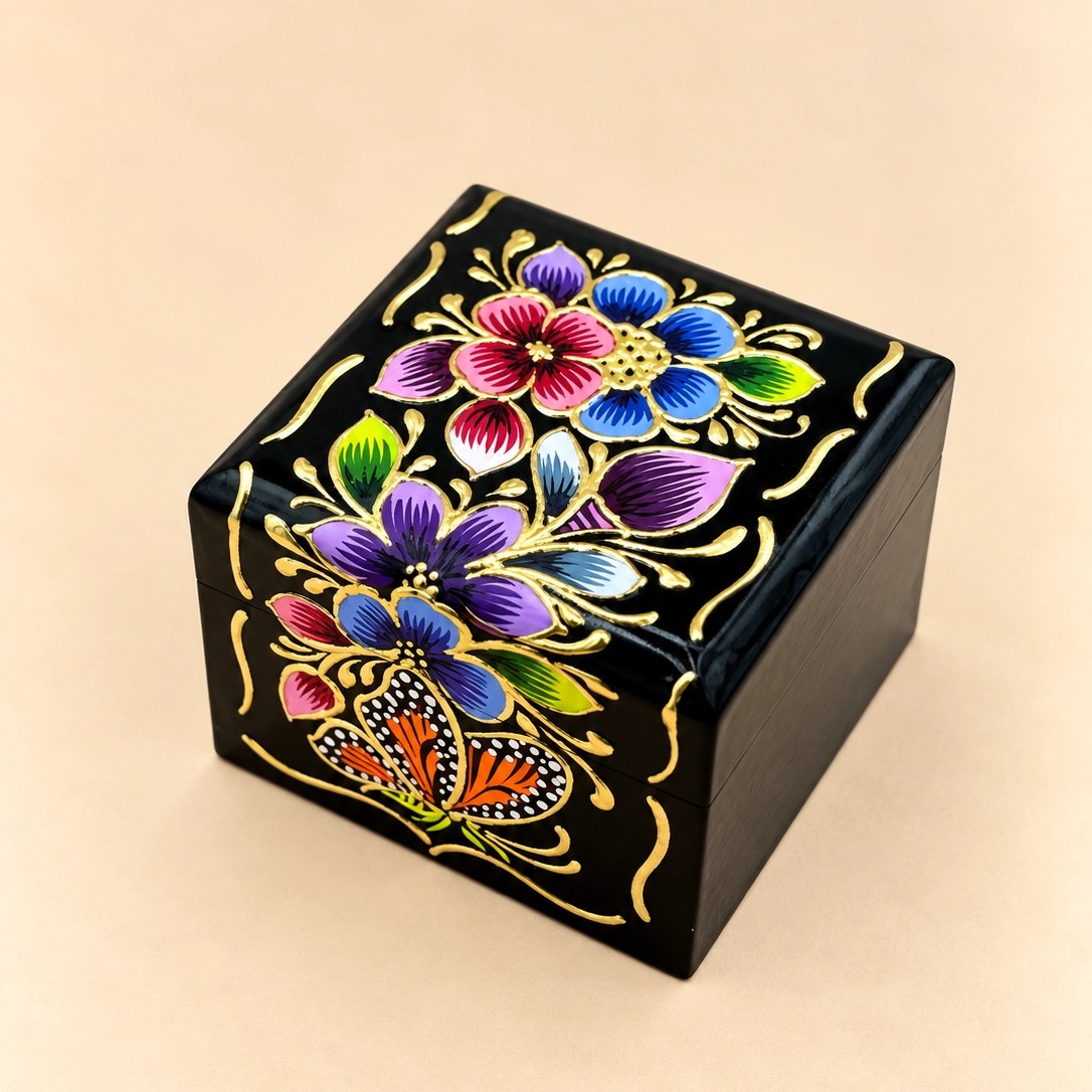 Mini Hand-Painted Lacquer Jewellery Box