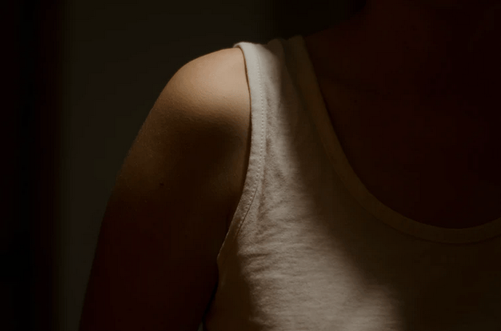 wearing undershirt