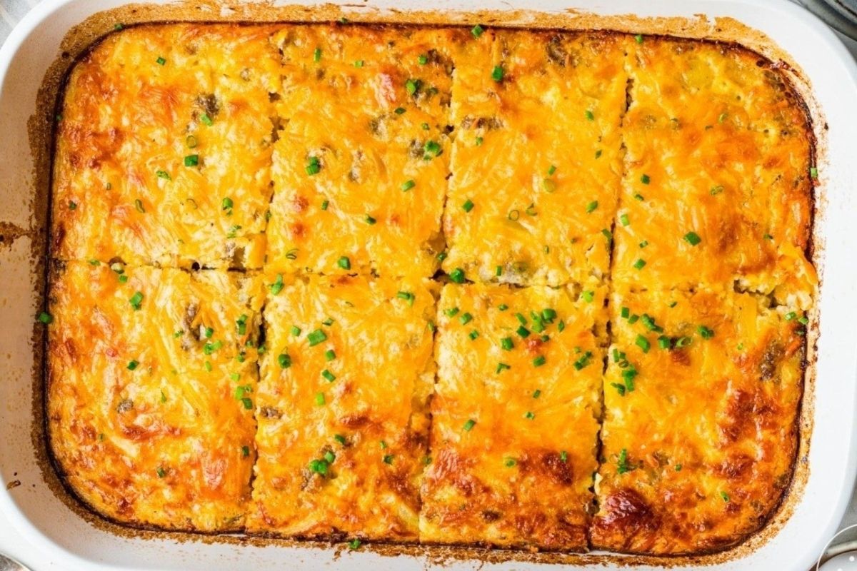 A rectangular Bisquick recipe.