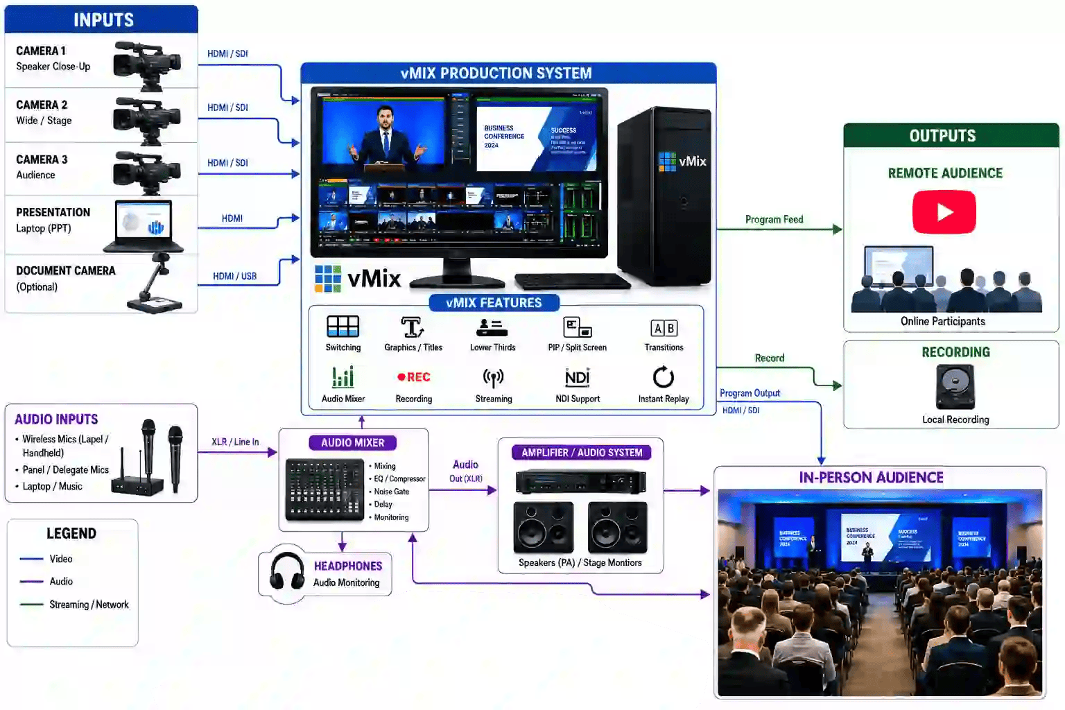 YouTube + vMix Hybrid Event
