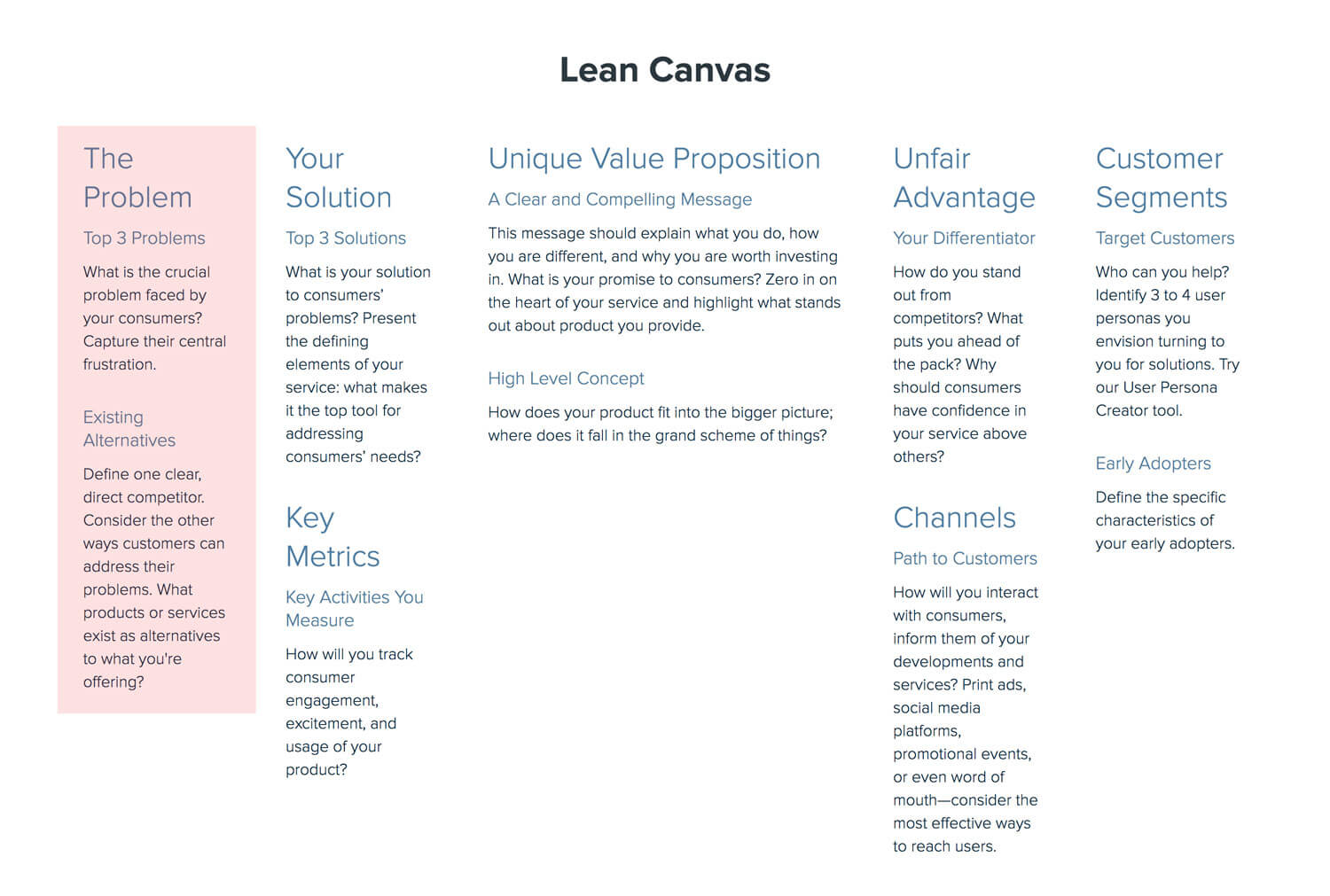 How To Create A Lean Canvas A Step By Step Guide Xtensio