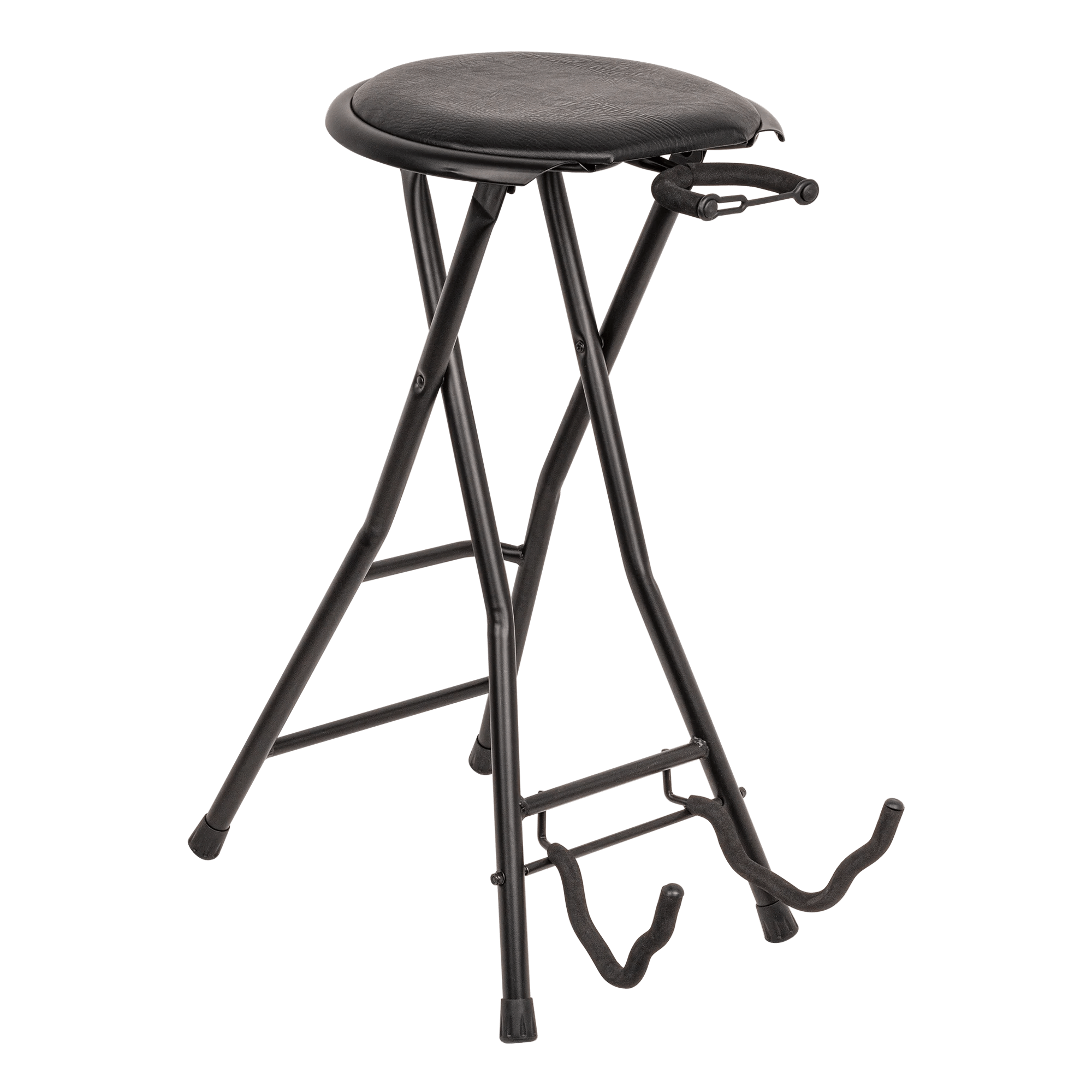 Guitarist performer stool with guitar stand