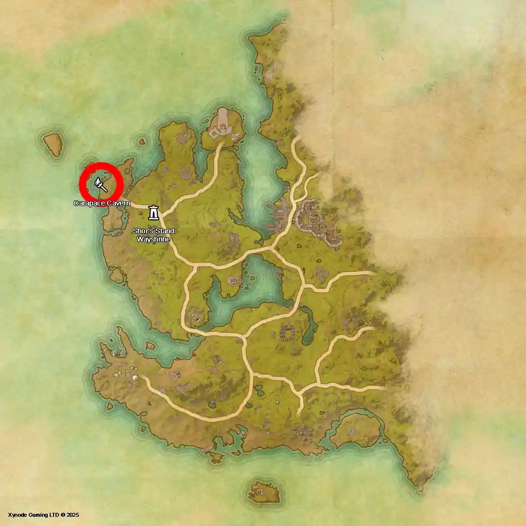 ESO Location Map Carapace Cavern, Solstice