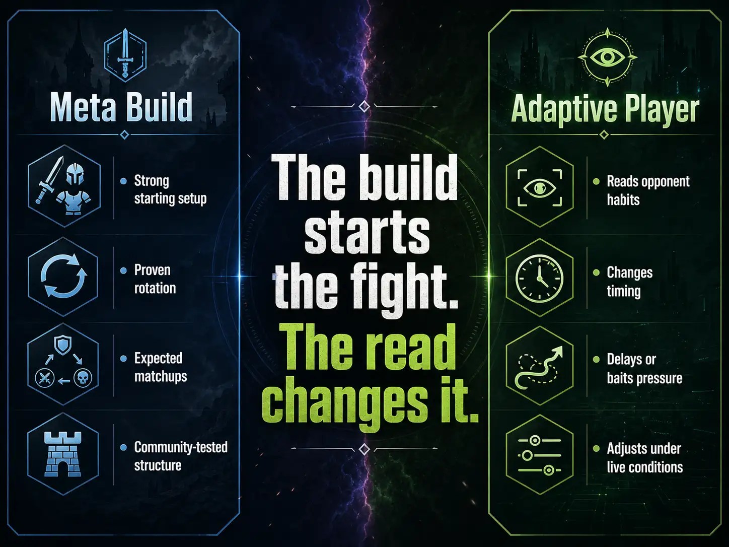 Meta build adaptive player infographic