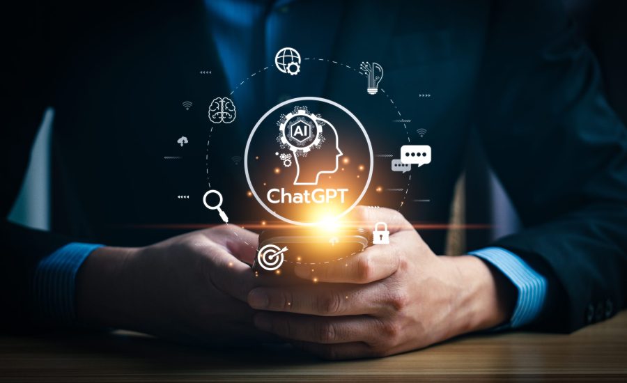 Chatgpt Chat with AI or Artificial Intelligence technology, business use AI smart technology by inputting, deep learning Neural networks to understand, respond to user inputs. future technology