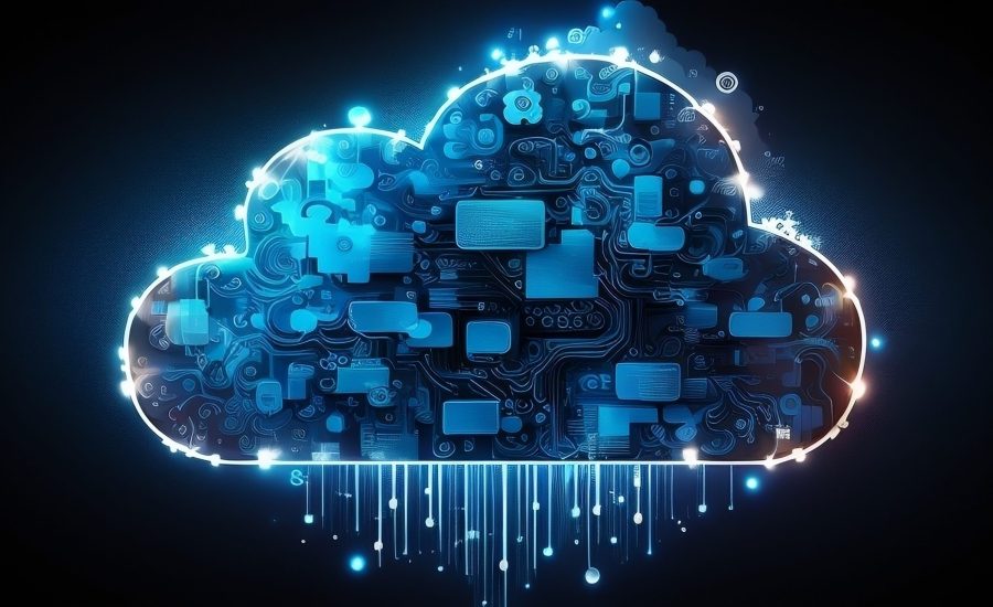 Cloud Computing Creative Illustration. 8K, Technology Background