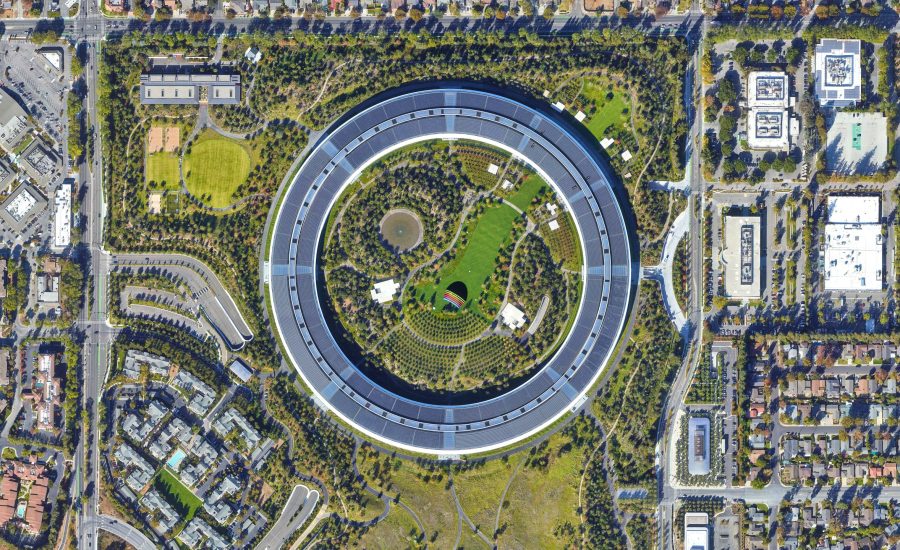 Silicon Valley looking down aerial view from above – Bird’s