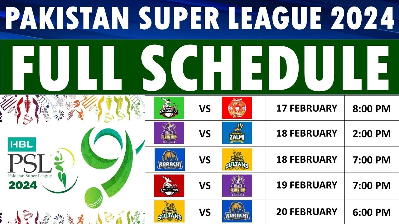 PSL Schedule 2024