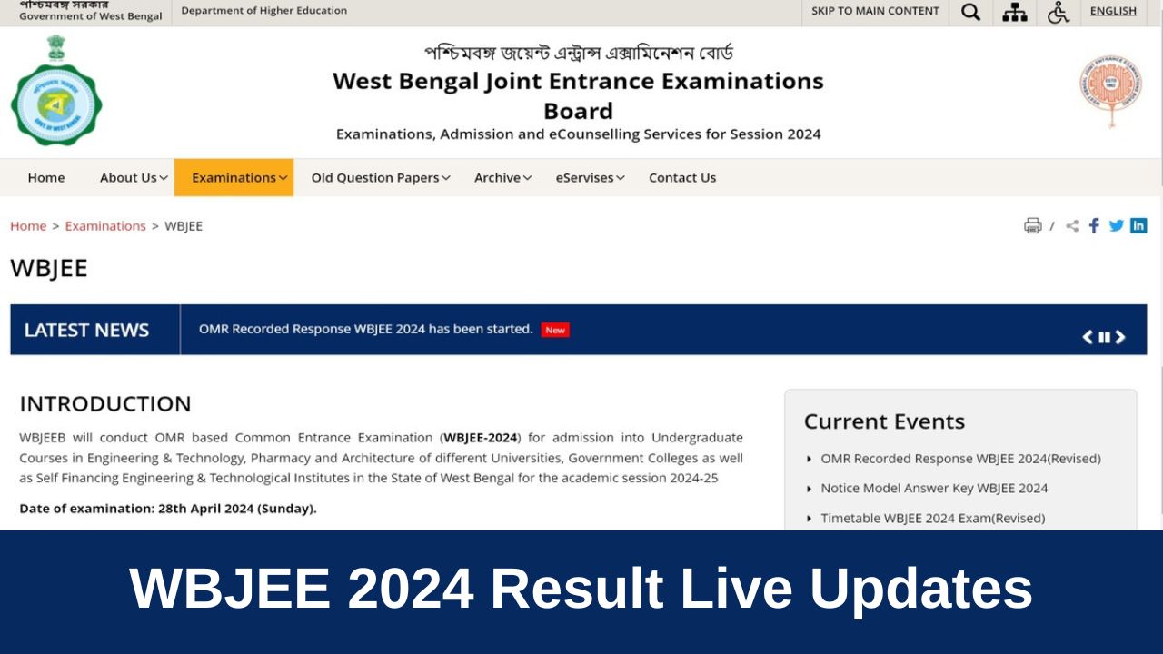 WBJEE 2024 Result Live Updates: Check Release Date, Steps to Download Rank Card