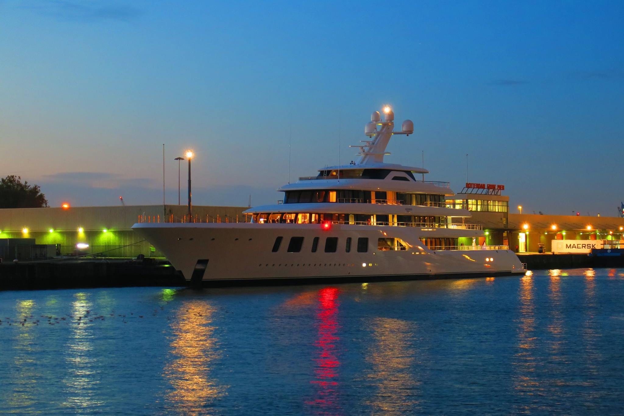 Feadship Aquarius Leaving Rotterdam For Her North Sea Trials