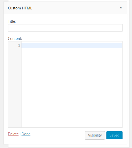 Add Custom HTML here - WordPress