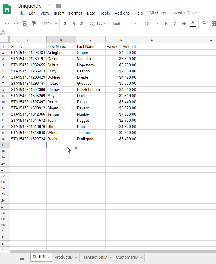 Time based unique ID Google Apps Script