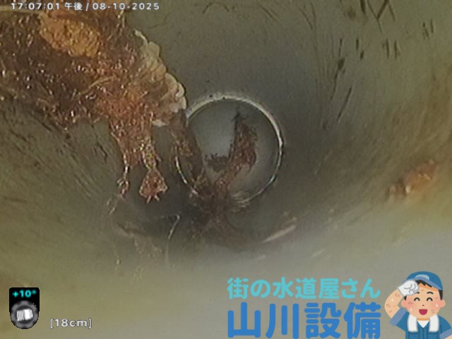 門真市南野口町で2Fのトイレ配管が詰まったら山川設備にお任せ下さい。