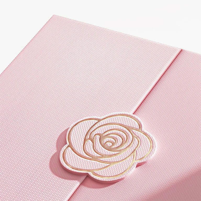 Double Door Flip-Top Gift Box Rose Magnetic Gift Box
