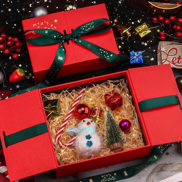 Christmas Day Gift Box Double Door Flip-Top Gift Box