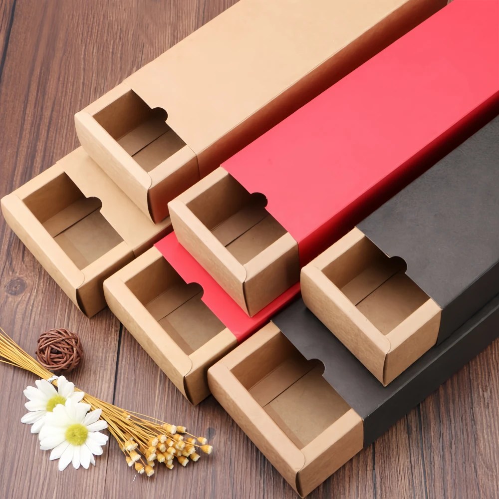 Wholesale Multi-Color Kraft Paper Drawer Gift Packaging Box