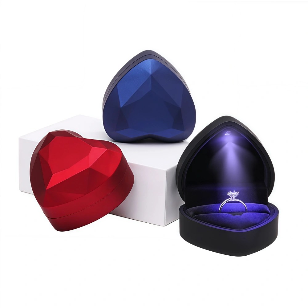Custom Elegant Heart Shape Multi-Color Ring Box