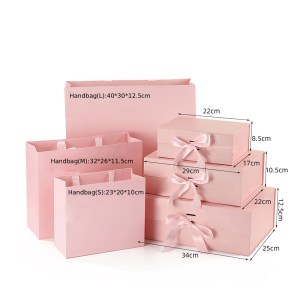 Custom Multi-Color Paper Foldable Gift Box with Gift Handbag – Image 2