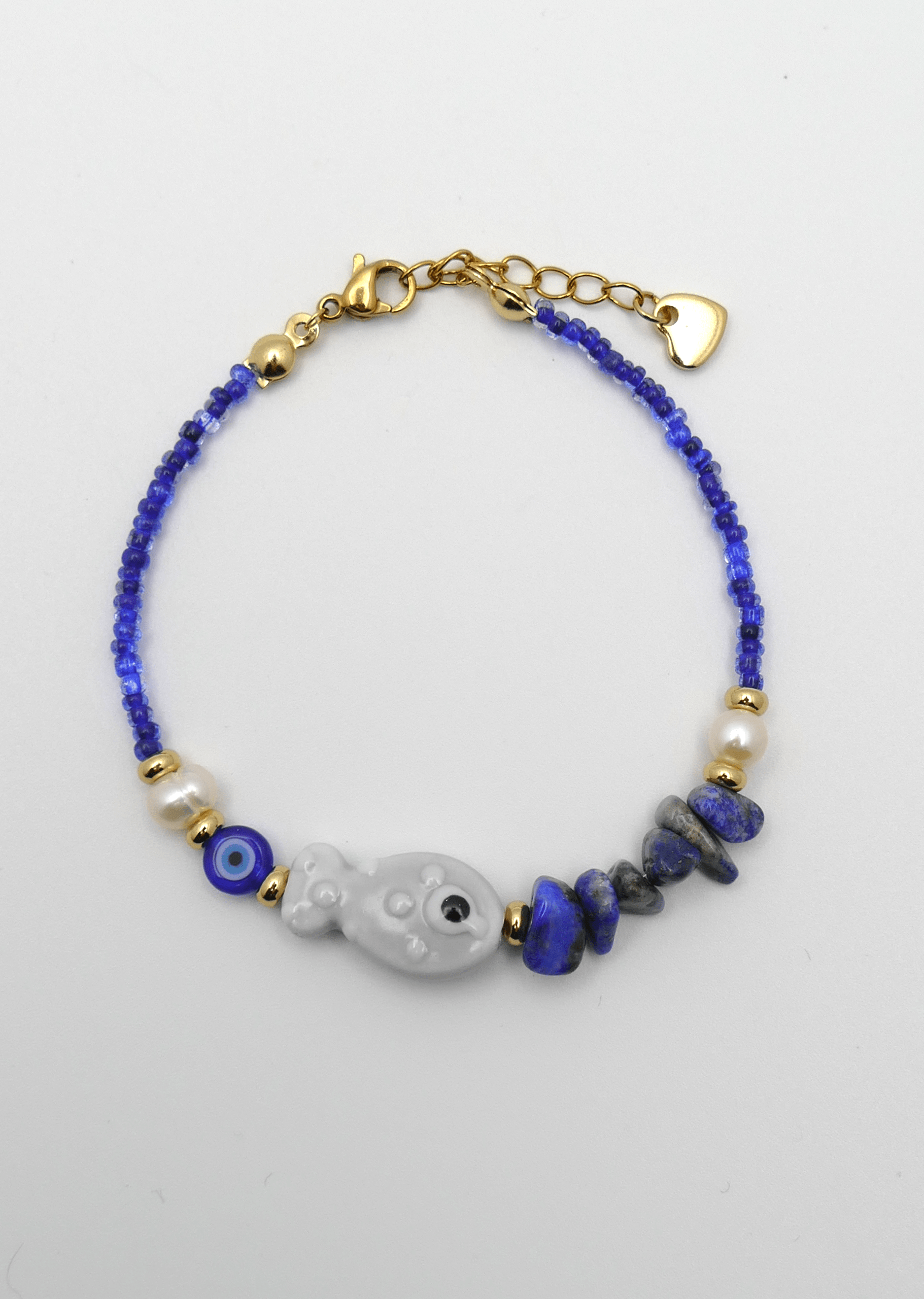 Midnight tide armband met lapis lazuli