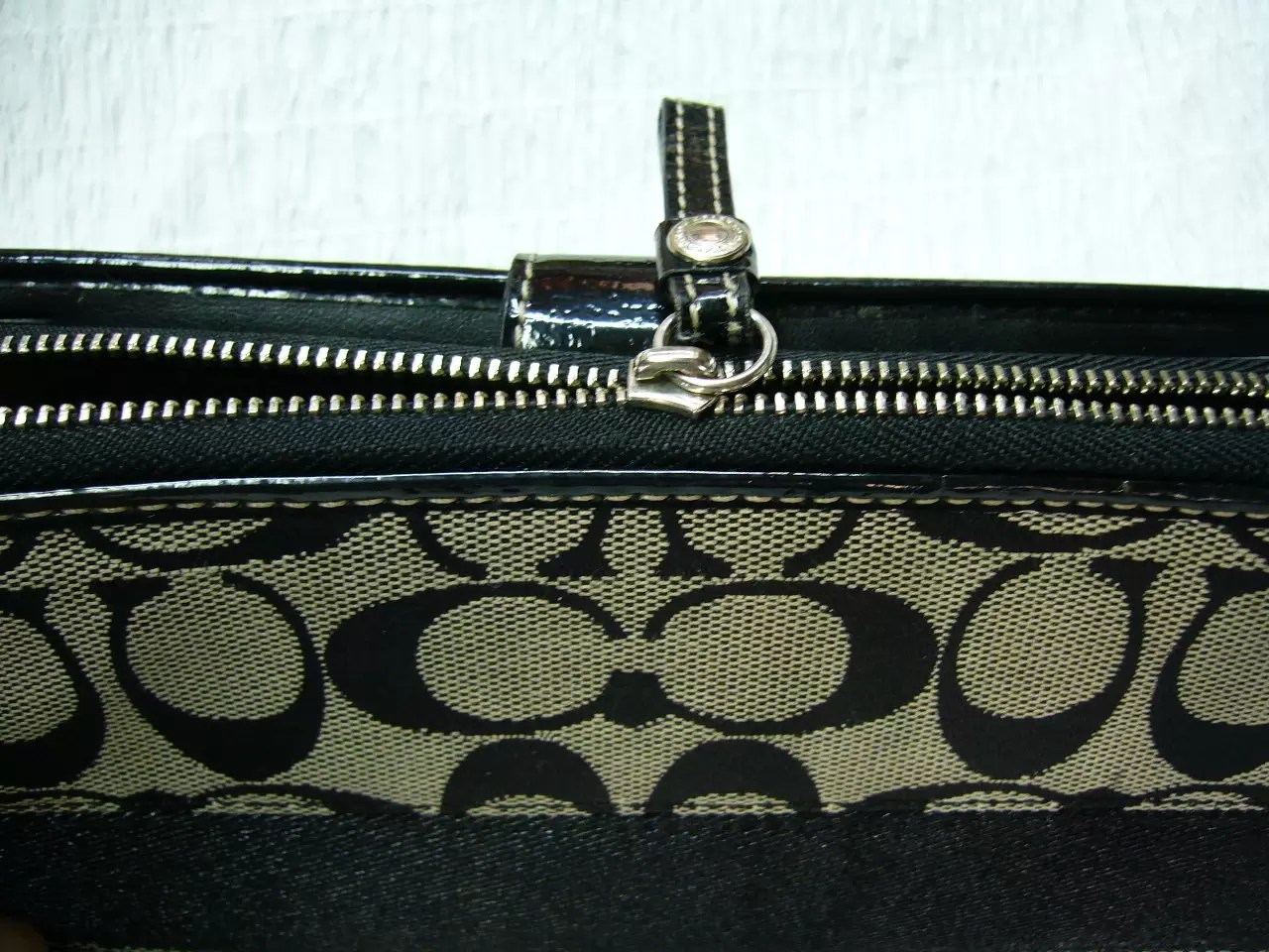 コーチ財布 ファスナー修理 シエルブルー