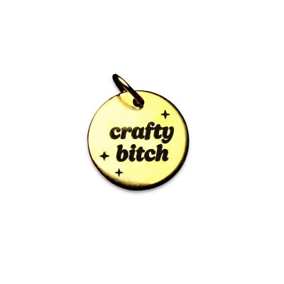 Crafty Bitch Gold Charm