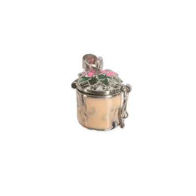 Tan Flower Trinket Box Charm