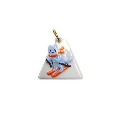 Skiing Cat Charm