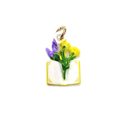 Yellow Book Flower Charm