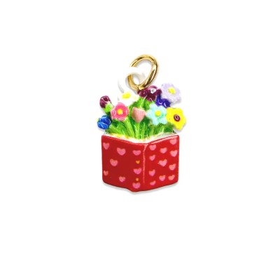 Red Book Flower Charm