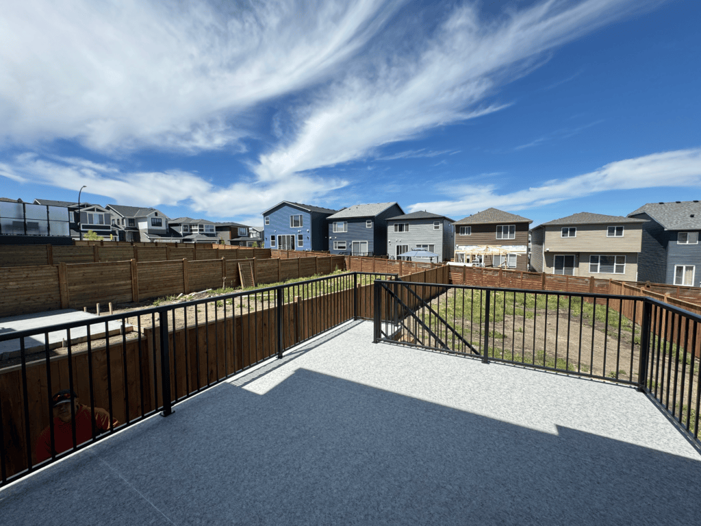 Vinyl decking Edmonton balcony waterproofing installation and railings