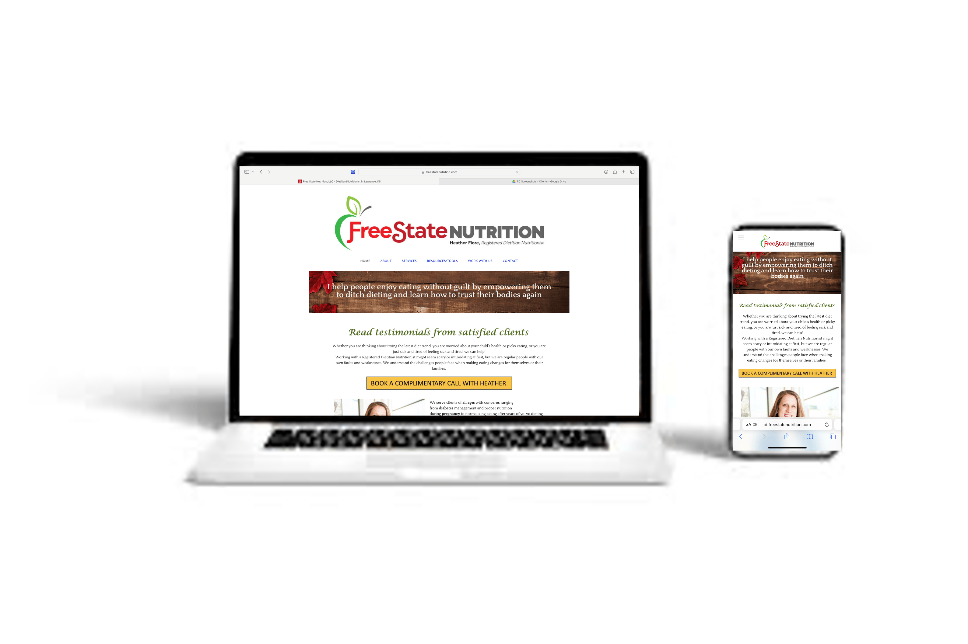 FreeState NutritionWebsite Before Slider