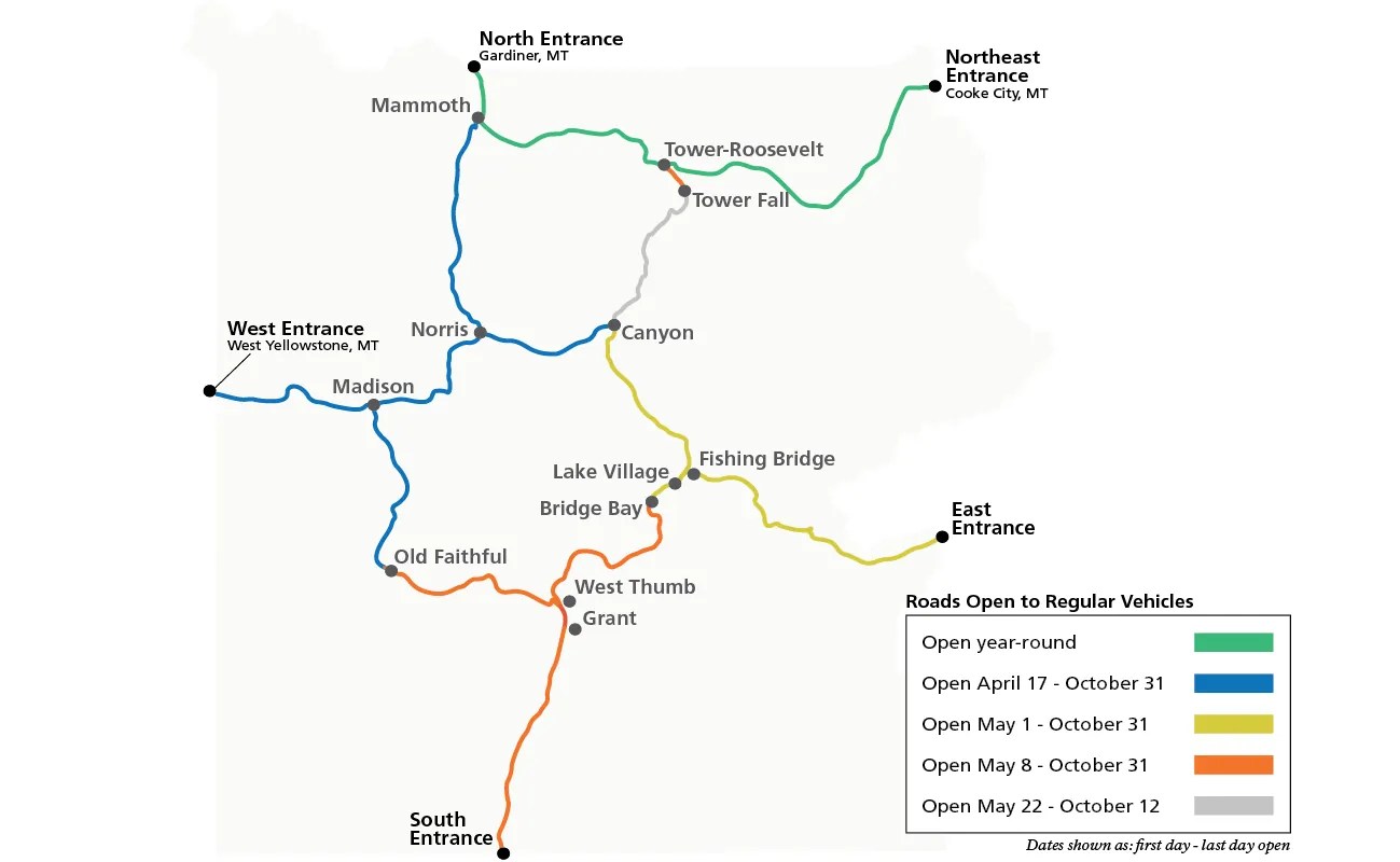 When Do Yellowstone Roads Open 2026 Dates Spring Conditions 2026 YELL Roads Regular